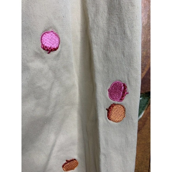 Lilly Pulitzer Cropped Pants Size 4 Beige Emboidery Cotton Blend - Picture 7 of 8